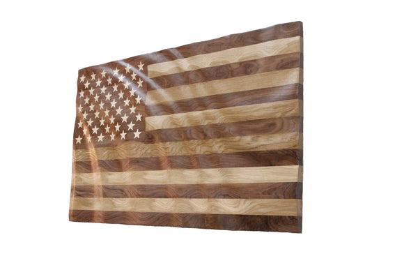 Hardwood American Flag Waving 3'x5'