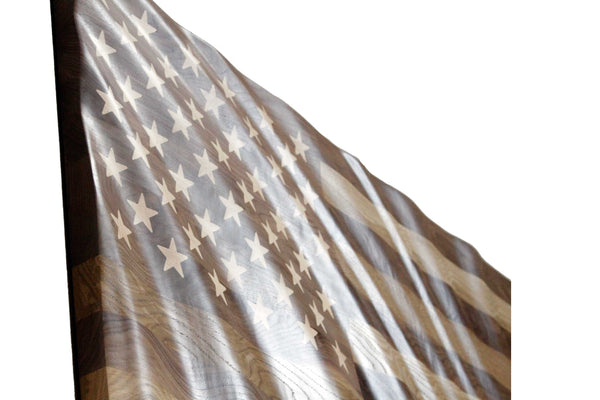 Hardwood American Flag Waving 3'x5'