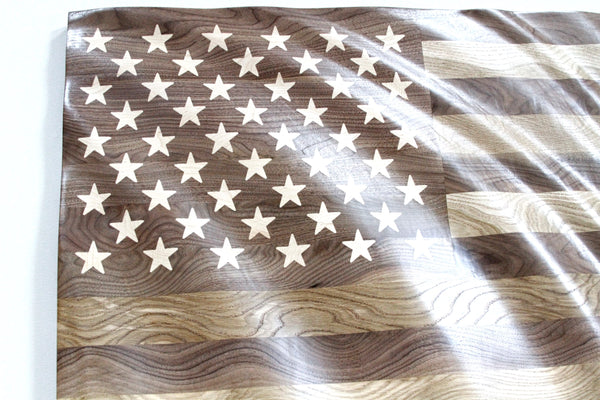 3-D Hardwood Waving American Flag 3' x 5'