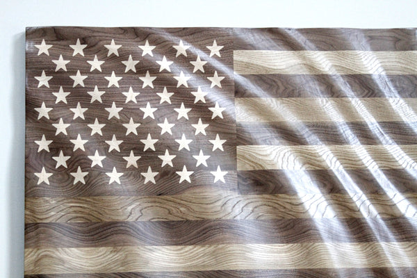 3-D Hardwood Waving American Flag 3' x 5'