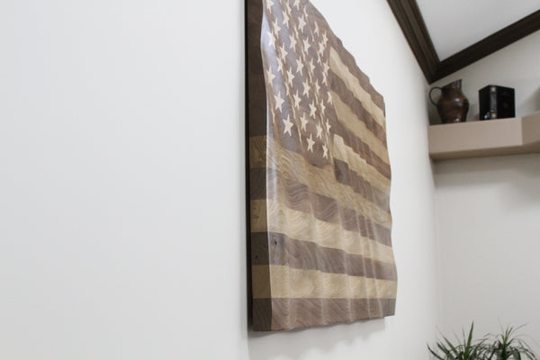 Hardwood American Flag Waving 3'x5'